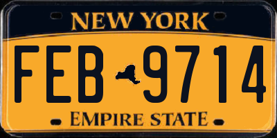 NY license plate FEB9714