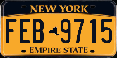 NY license plate FEB9715
