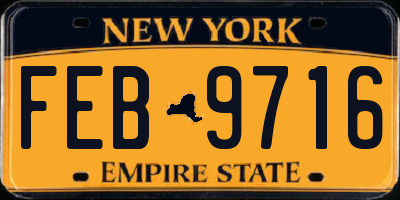 NY license plate FEB9716