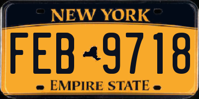 NY license plate FEB9718