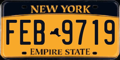 NY license plate FEB9719