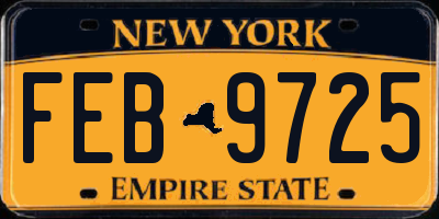 NY license plate FEB9725