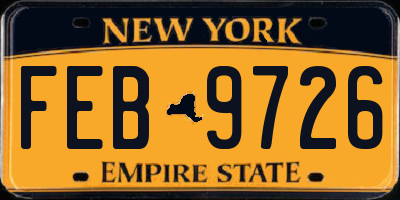 NY license plate FEB9726