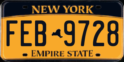 NY license plate FEB9728