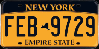 NY license plate FEB9729