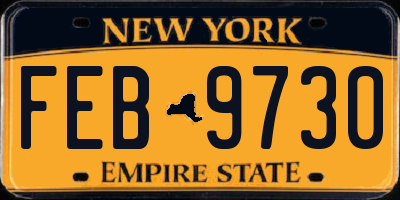 NY license plate FEB9730