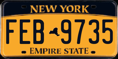 NY license plate FEB9735