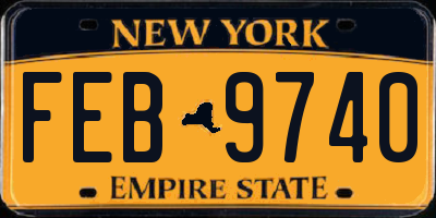 NY license plate FEB9740