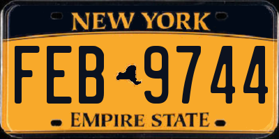 NY license plate FEB9744