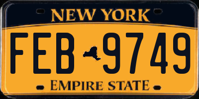 NY license plate FEB9749