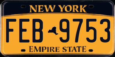 NY license plate FEB9753