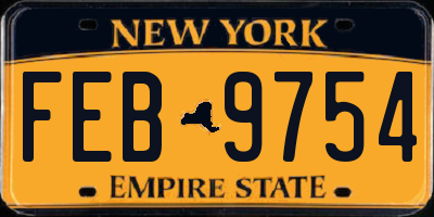 NY license plate FEB9754