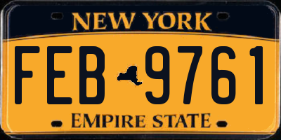 NY license plate FEB9761