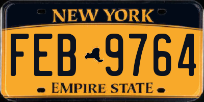 NY license plate FEB9764