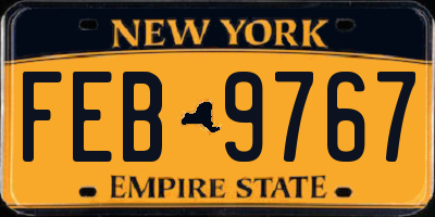 NY license plate FEB9767