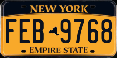 NY license plate FEB9768