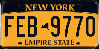 NY license plate FEB9770