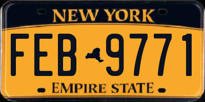 NY license plate FEB9771