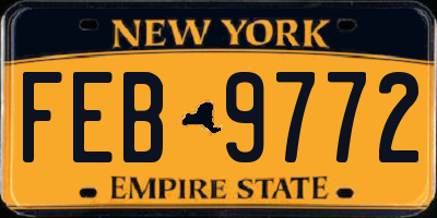 NY license plate FEB9772