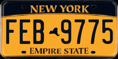 NY license plate FEB9775
