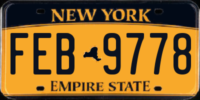 NY license plate FEB9778