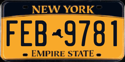 NY license plate FEB9781
