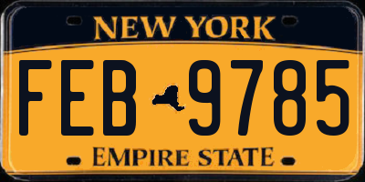 NY license plate FEB9785