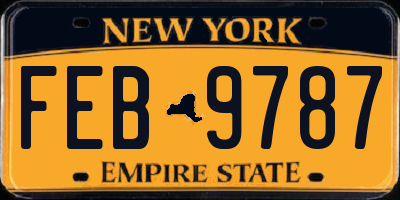 NY license plate FEB9787