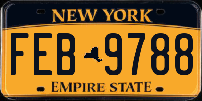 NY license plate FEB9788