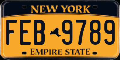 NY license plate FEB9789