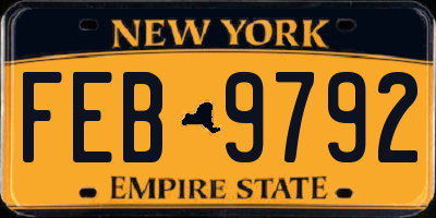 NY license plate FEB9792