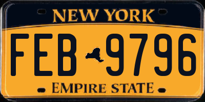 NY license plate FEB9796
