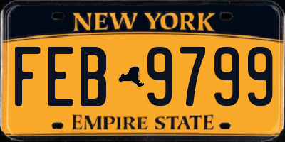 NY license plate FEB9799