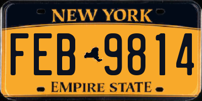 NY license plate FEB9814