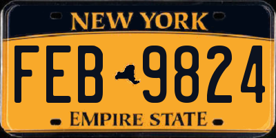 NY license plate FEB9824