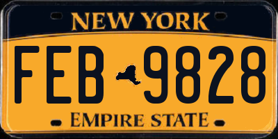 NY license plate FEB9828