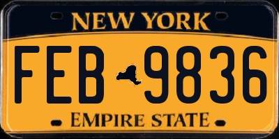 NY license plate FEB9836