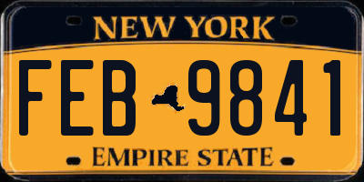 NY license plate FEB9841