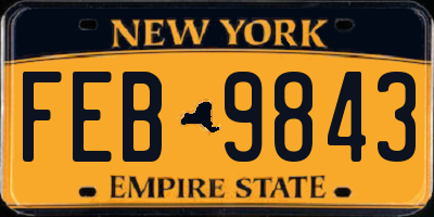 NY license plate FEB9843