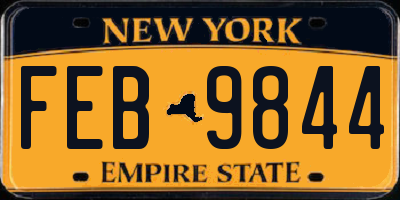 NY license plate FEB9844