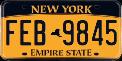 NY license plate FEB9845