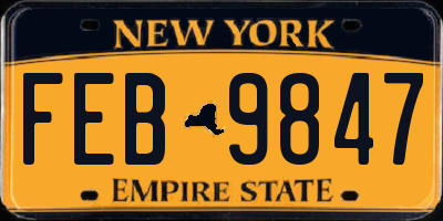 NY license plate FEB9847