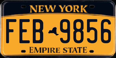NY license plate FEB9856