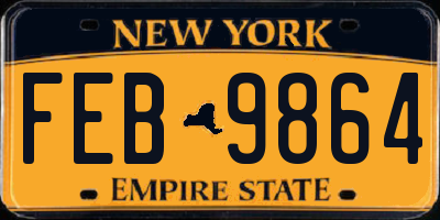 NY license plate FEB9864