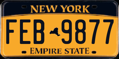 NY license plate FEB9877