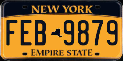 NY license plate FEB9879