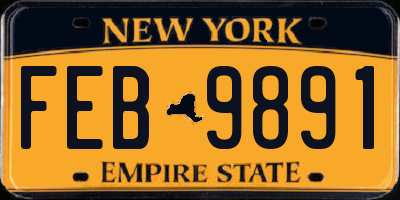 NY license plate FEB9891
