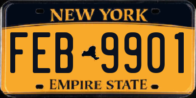 NY license plate FEB9901