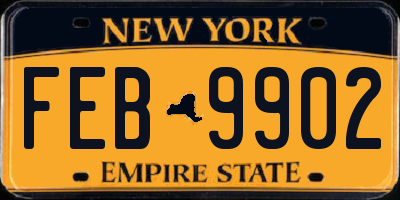 NY license plate FEB9902