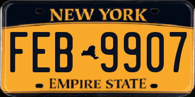 NY license plate FEB9907